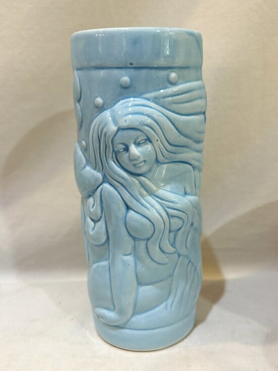 Other - Turquoise Ceramic 3D Mermaid Dolphin Ocean Fish Tiki Mug Tumbler
